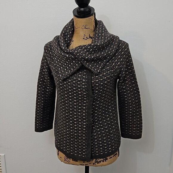 Banana Republic gray & taupe wool/cashmere/alpaca blend sweater size Small - Picture 1 of 10